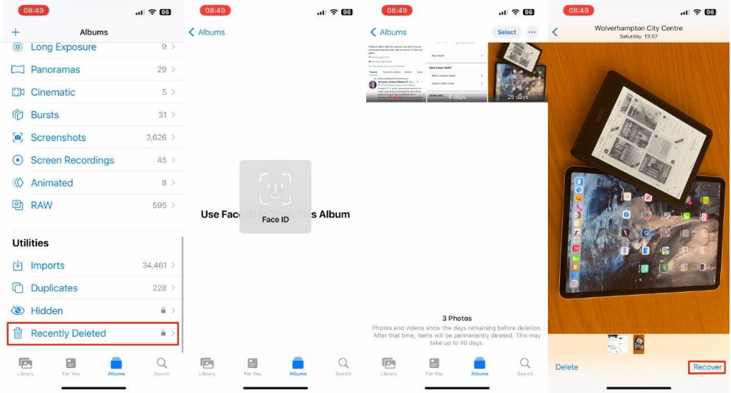 萝北苹果14维修分享 iPhone14 上恢复已删除的照片 